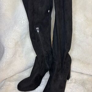 Black Suede Over-the-Knee Boots size 9